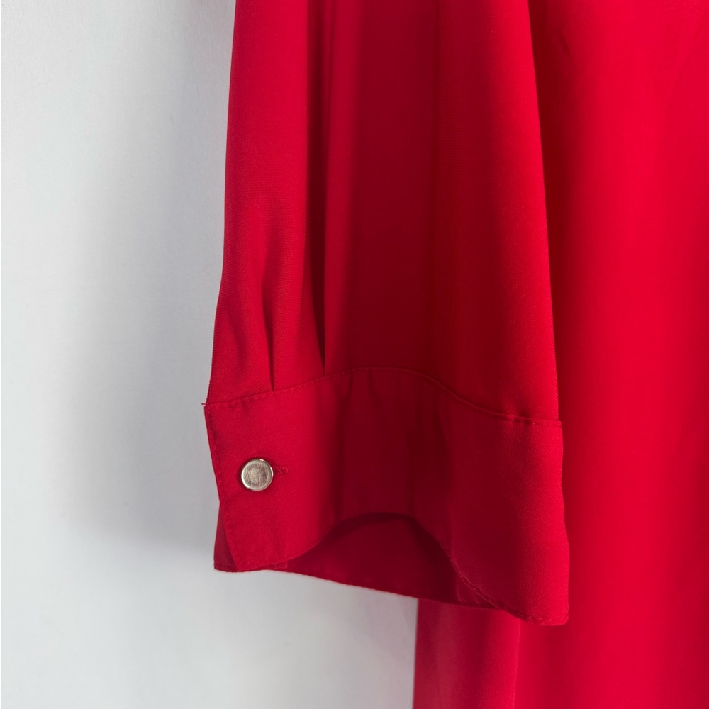 Slim Factor By Investments Button Front Top - Red - 3X - Picture 7 of 8